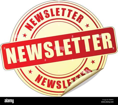 Illustration Of Newsletter Label Design Red Icon Stock Vector Image