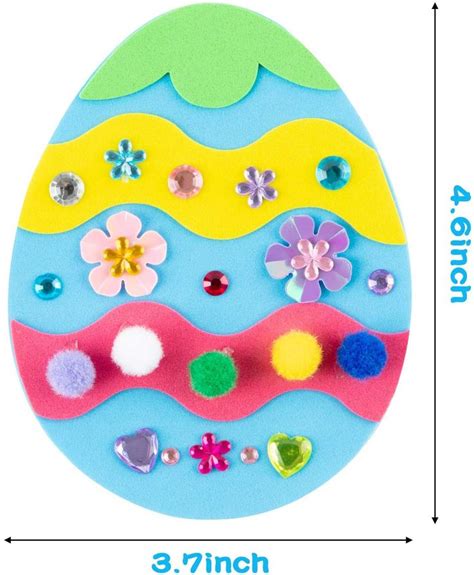 Mallmall6 18pcs Easter Egg Craft Kit With 18 Eggs Eva Sticker And
