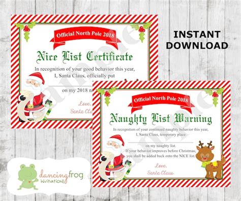 Free Printable Santa Blank Nice List Certificate Free Printable