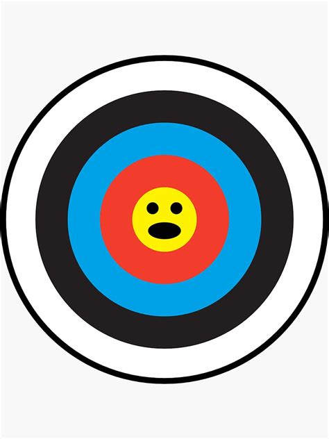 Little Uh Oh Face Archery Target Emoji Bullseye Sticker For Sale By