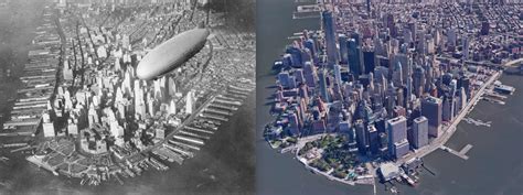 Side By Side Photograph Shows 1930s Lower Manhattan Versus Today Viewing Nyc