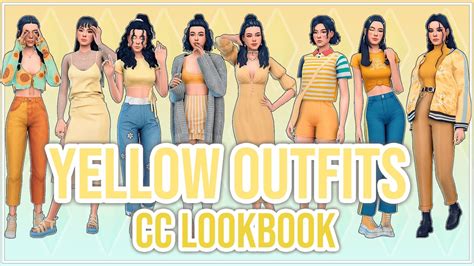 Yellow Outfits Cc Lookbook 🌞 Sims 4 Cc Create A Sim Youtube