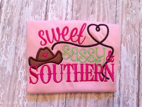 embroidery design 5x7 sweet sassy and southern by socuteappliques