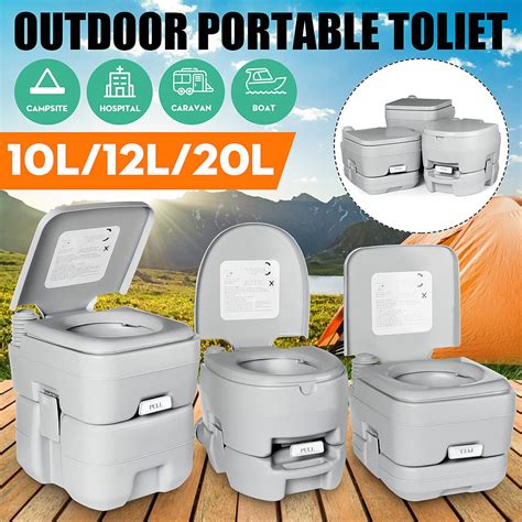 10l 12l 20l Portable Toilet Porta Potty Seat With Piston Pump Flush