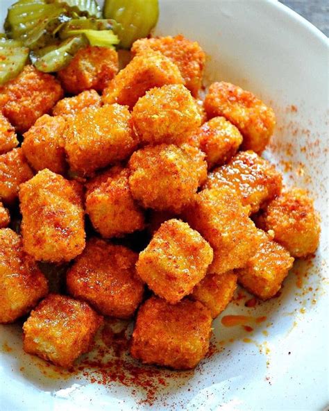 Extra firm tofu is great for any dish where it requires dicing/ slicing the tofu. Nashville Hot Tofu Nuggets (With images) | Firm tofu ...