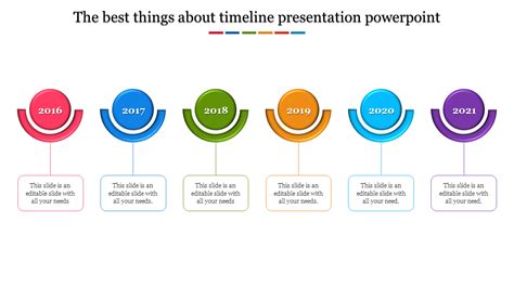 Simple Timeline Presentation Template In Multicolor Slide
