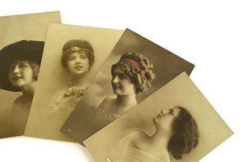 Edwardian Woman Portrait Postcards Antique French Postcard Collection