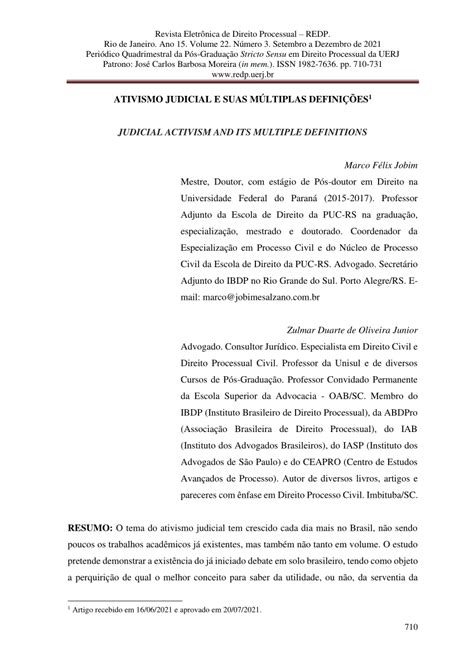 Pdf Ativismo Judicial E Suas M Ltiplas Defini Es