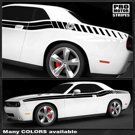 Dodge Challenger 2008 2022 Double Stripes With Strobe Side Decals
