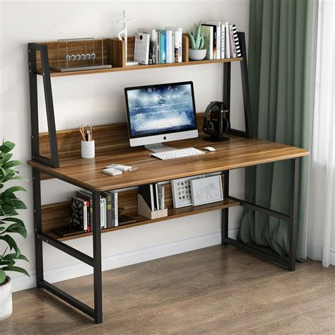 Tribesigns 47 Inch Computer Desk With Hutch And Storage Bookshelf