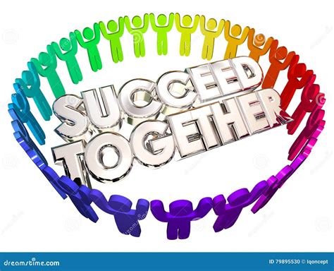 Succeed Together People Working Cooperation Stock Illustration