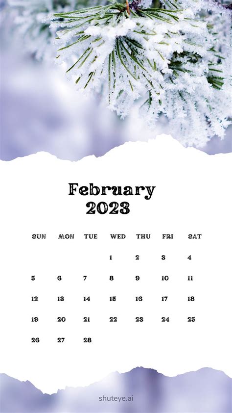 Freebies Of Shuteye Aesthetic And Minimal February Calendar 2023