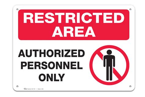 Restricted Area Sign Do Not Enter Authorized Personnel Only Sign X