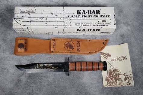 How Much Is 1998 Ka Bar 1219c2 100th Anniversary Leather Usmc Fighting