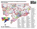 Detroit plan du district - District de la carte de Detroit (Michigan ...