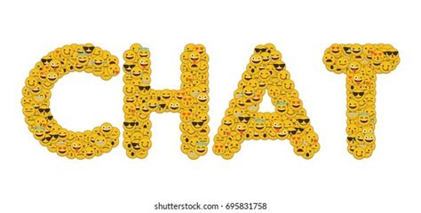 Word Cute Written Social Media Emoji Stock Illustration 695831827