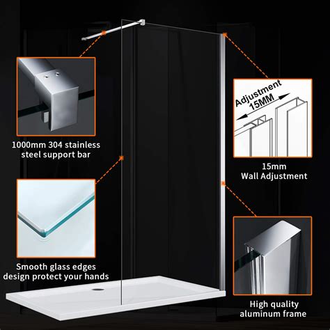 Elegant 1200mm Wet Room Shower Screen Panel 8mm Easy Clean Glass Walk