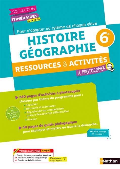 Itinéraires à La Carte Histoire Géographie 6e Fichier à