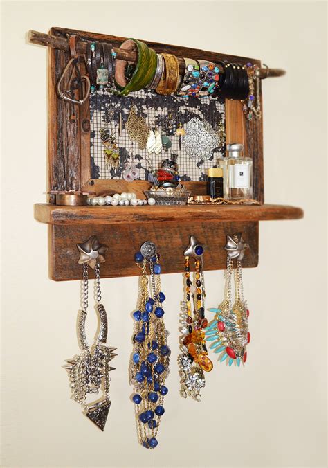 Rustic Wood Jewelry Holder Abodeacious