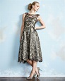 Kay Unger New York Sleeveless Lace Tea-Length Cocktail Dress