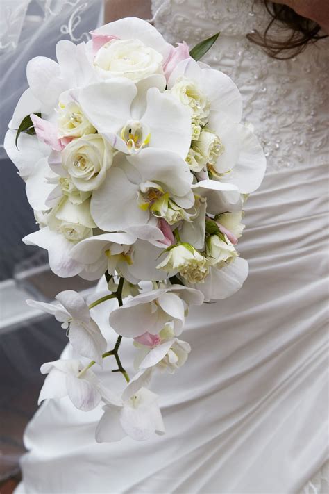 Colorful bouquet at pandemic minimony in dallas, texas. trailing orchid and spray rose bridal bouquet - i would ...