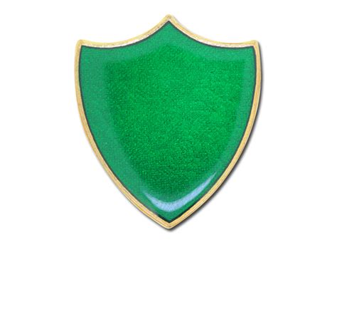 Green Plain Shield Enamelled Shield Badge Badges Plus Ltd