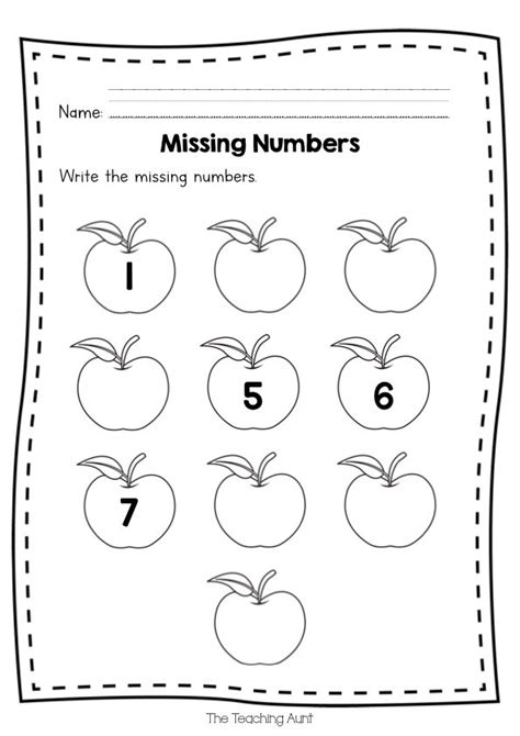 Free Missing Numbers Worksheets The Teaching Aunt