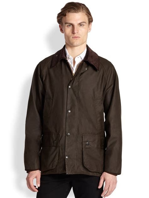 Lyst Barbour Beaufort Waxed Cotton Jacket In Green For Men