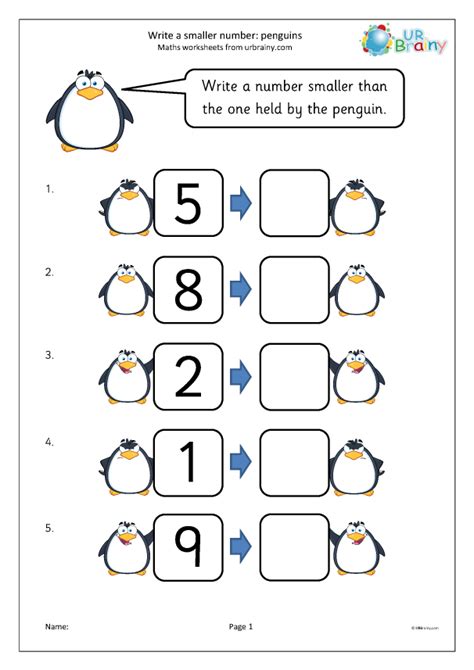 Numbers Worksheet Penguinx