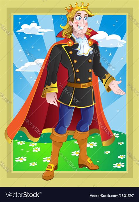 Prince On Fairytale Landscape Royalty Free Vector Image