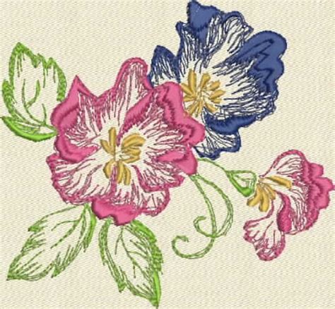 Flowers Machine Embroidery Design | Etsy