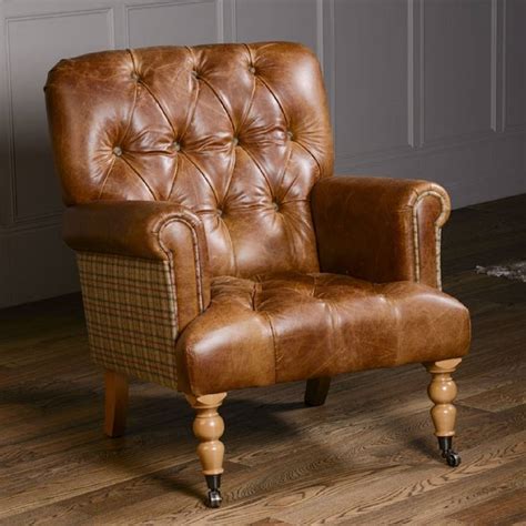 Or £21.14 per week 0% apr. imperial buttoned armchair vintage leather or tweed by the ...