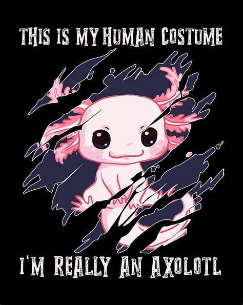 Halloween Axolotl Costume Cute Kawaii Exotic Pet Animal Art Digital Art