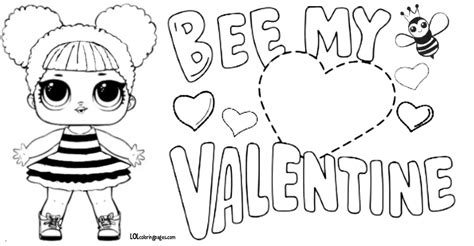 Queen Bee Lol Doll Valentine Coloring Page Valentine Coloring Pages
