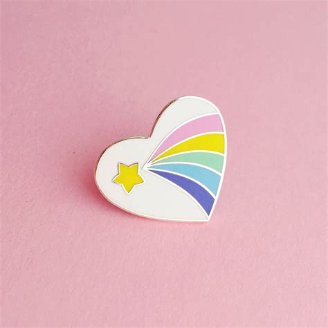 Pastel Rainbow Heart Enamel Pin Badge Vintage Eraser Style Etsy Australia
