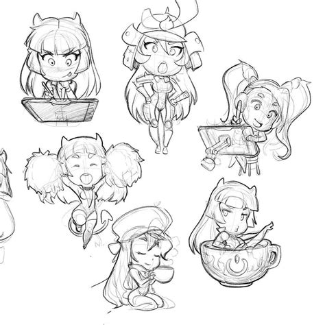 Chibis Chibis Sketches For Twitch Overlays Just Brainstorming