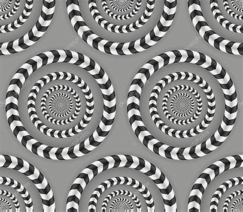Rotating Circles Optical Illusion Vector Seamless Pattern Stock