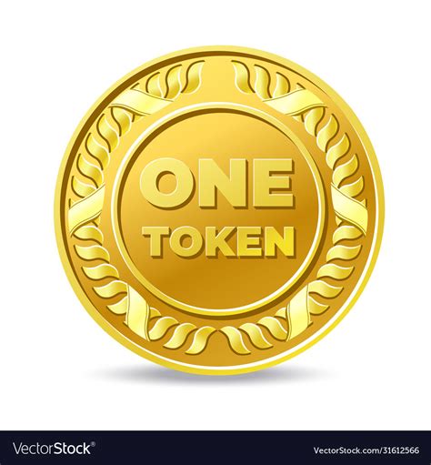 One Token Coin Icon Royalty Free Vector Image Vectorstock
