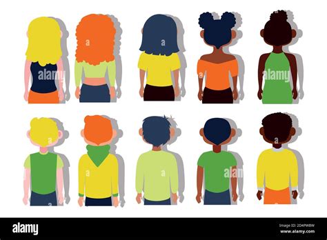 Group Mixed Race Gender Stock Vector Images Alamy