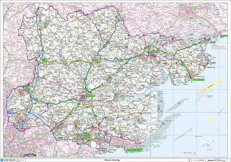 Essex County Map 47 X 3325 Matte Plastic Office
