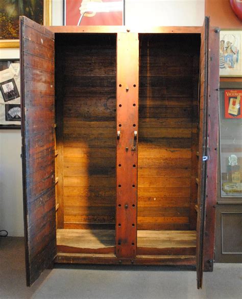 Large Rustic Wood Storage Cabinet At 1stdibs