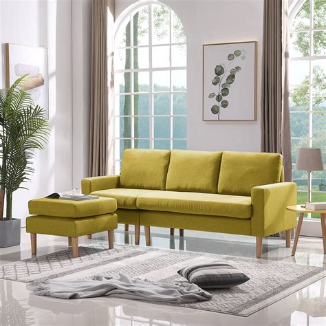 Uhomepro 77w Mid Century Couches And Sofas Set With Ottoman High End