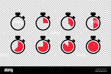 Timer Icon Set On Transparent Background Stopwatch Symbol Countdown