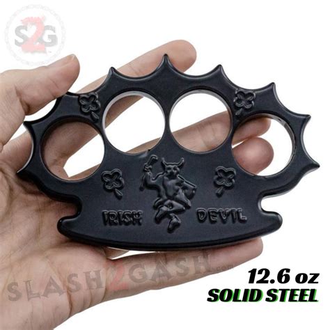 Robbie Dalton Brass Knuckles Irish Steel Spiked Paperweight Black