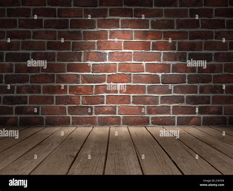 Brick Wall Wood Floor Stock Photo Alamy