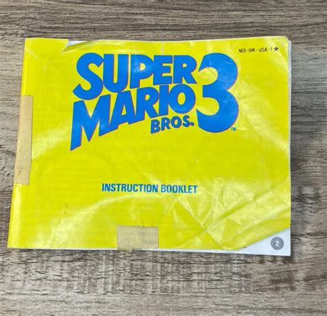 Super Mario Bros Nintendo Nes Game Instruction Manual Booklet Only
