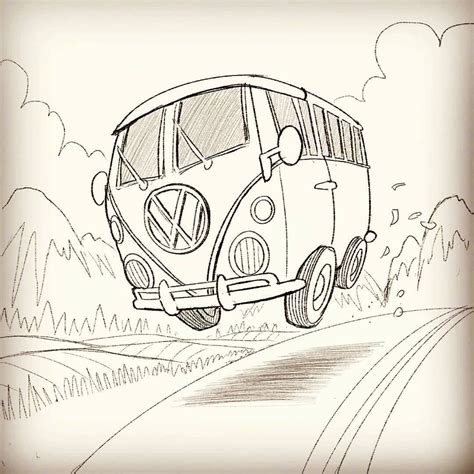 Volkswagen Bus Doodle Volkswagen Volkswagenbus Vwbus Doodle