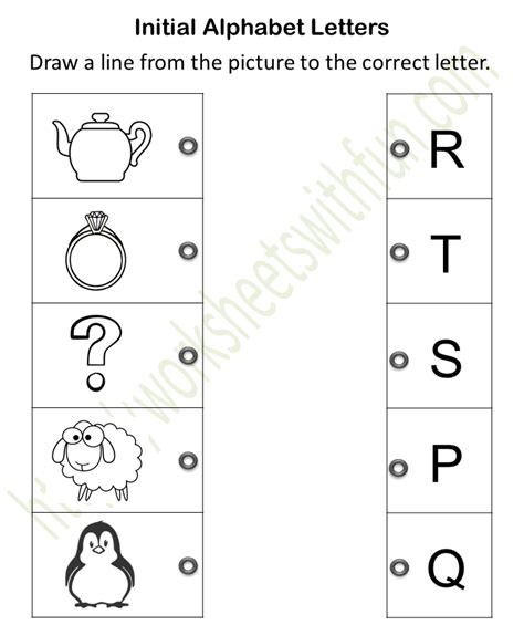 Course English Preschool Topic Initial Alphabet Letters Worksheets