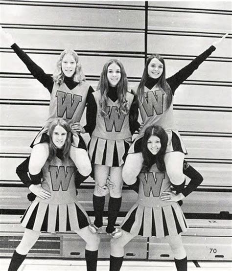 Bandw Photographs Of Cheerleaders In 1960s 70s Vintage Everyday