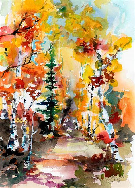 Autumn Forest Sold Watercolors Trees